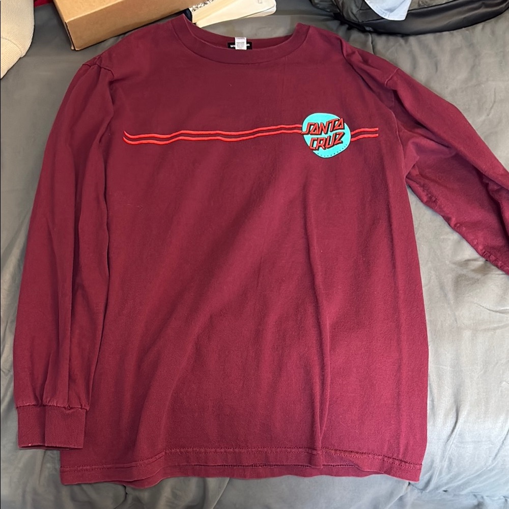 Santa Cruz Skateboards Maroon Long Sleeve Tee